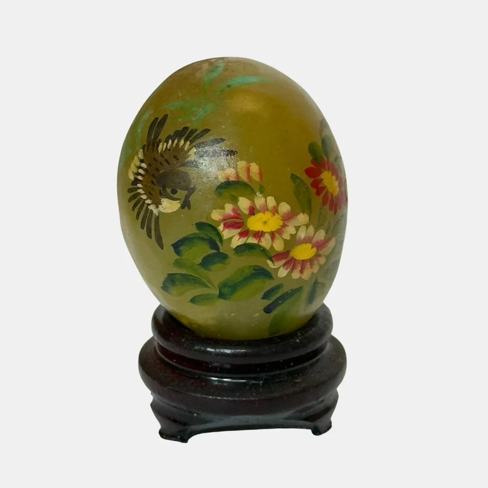 Vintage Hand Painted Jade Eggs‎ 1.5